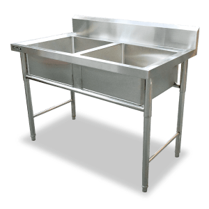 Stainless Steel 2-Bowl Sinktable BS, 1200mmL - Merit Stainless Steel Inc.